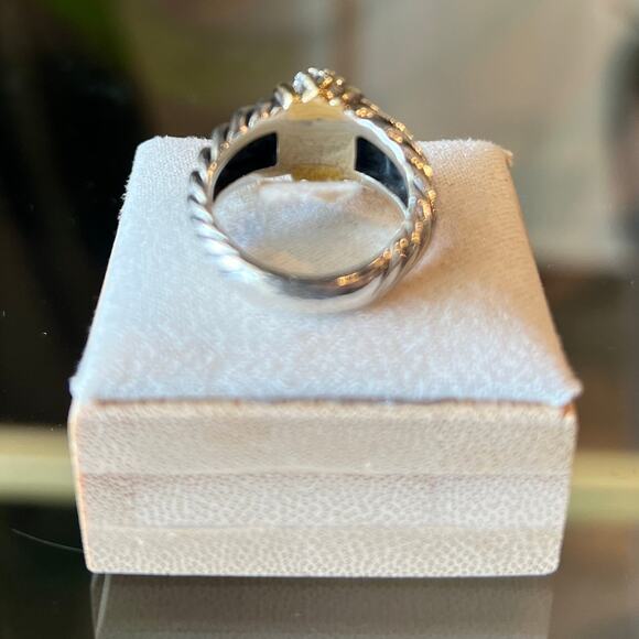 DAVID YURMAN Diamond Sculpted Cable Ring SZ 5 - Picture 3 of 4